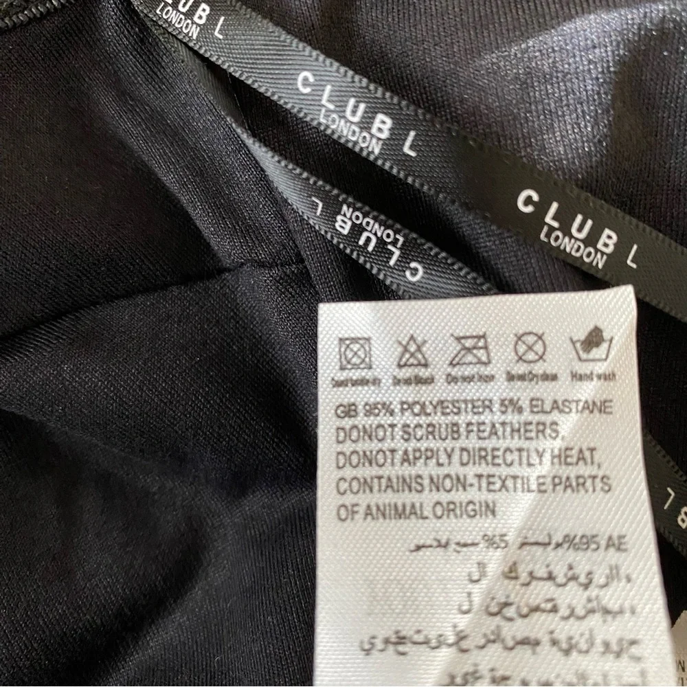 Club L London Black Feather Mini Dress - Picture 12 of 12